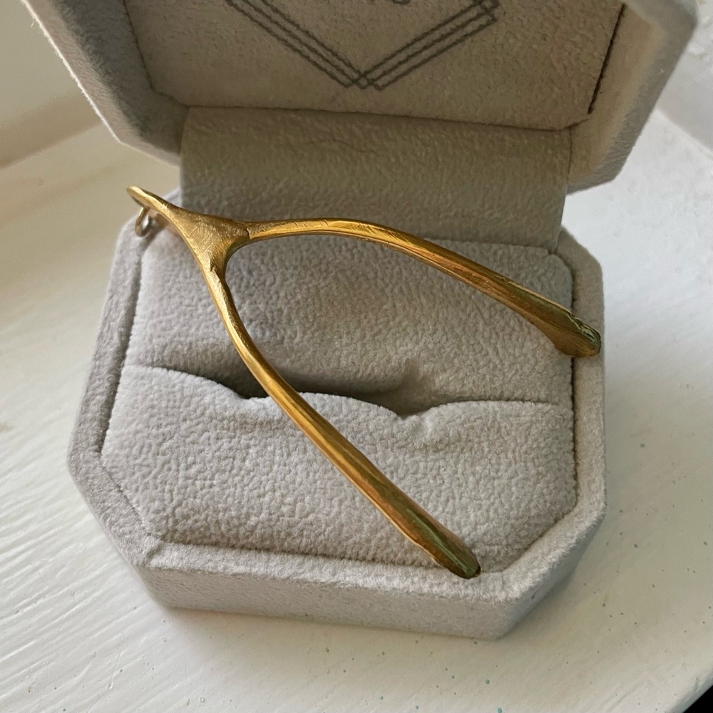 Elegant Gold Wishbone Necklace